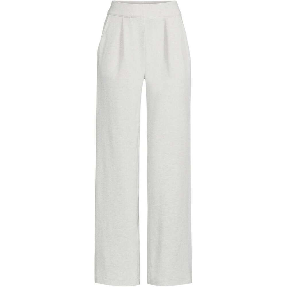 NWT Lands' End Knit High Rise Pleated Wide Leg Pants Soft Light Gray Heather M - Picture 3 of 9